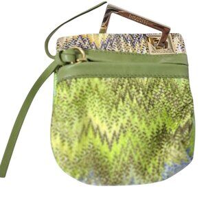 Missoni Green Patterned Wristlet with Gold-Tone Handle
